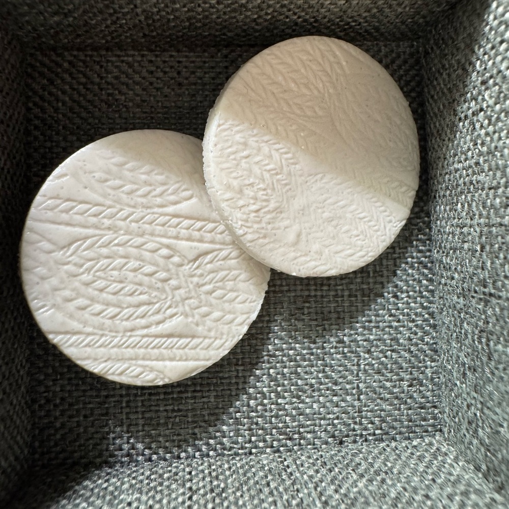 White Textured Clay Jumbo Studs